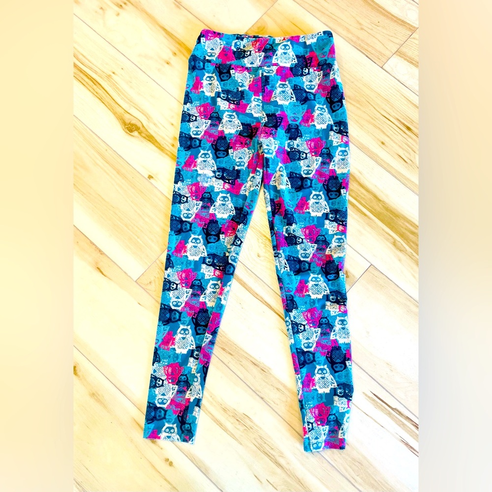 LuLaRoe Leggings OWL PRINT Multi Color One Size  (136)